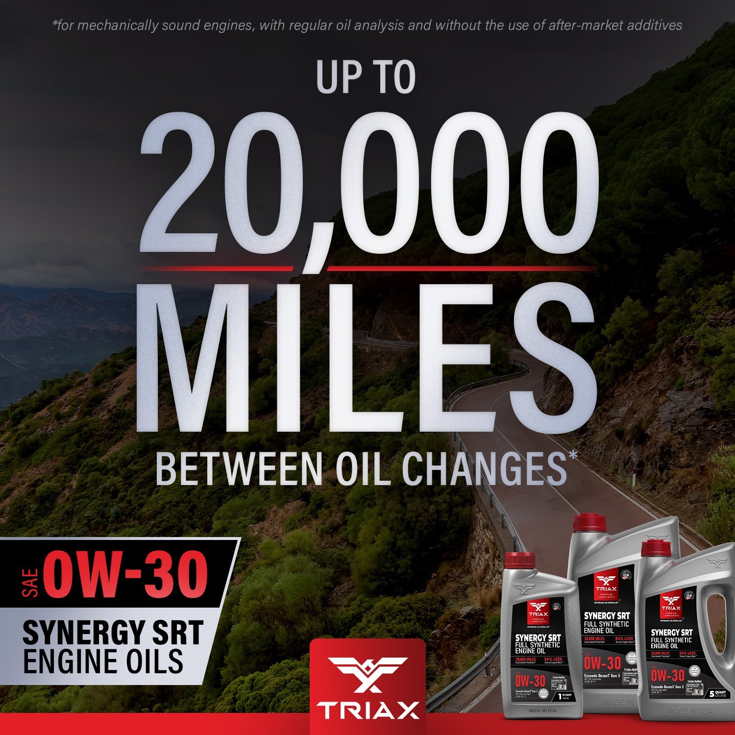 TRIAX Synergy SRT 0W-30 Full Synthetic PAO and Ester Engine Oil (5 Quart Jug)