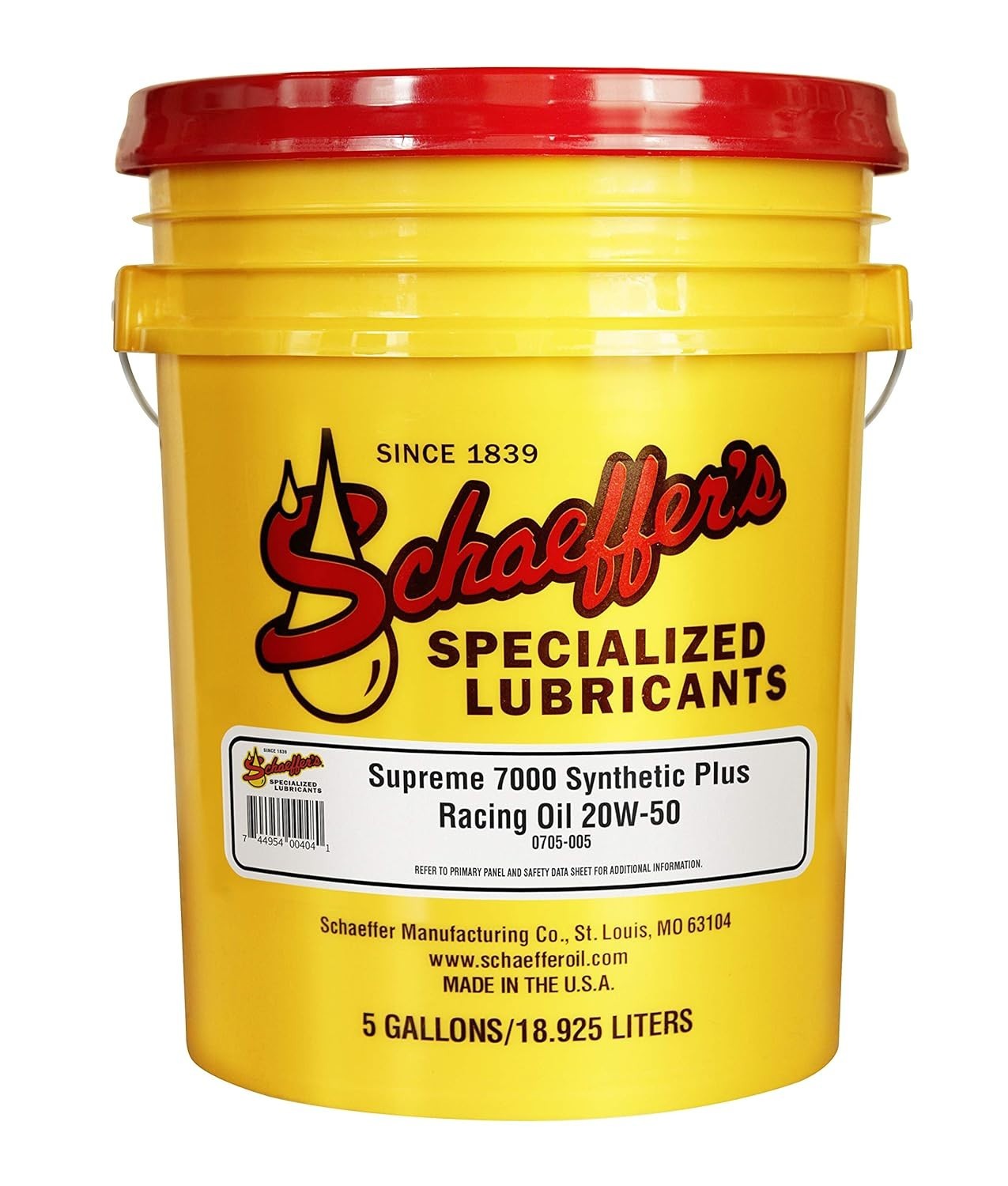 Schaeffers 705 Supreme 7000 Synthetic Plus Racing 20W-50 Oil | 5 Gallons