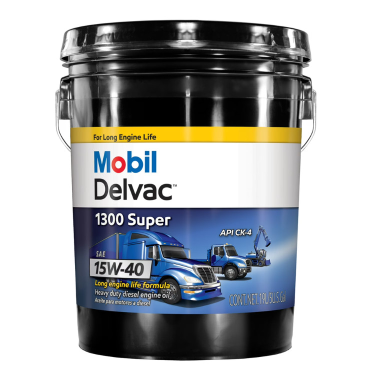 Mobil Delvac 1300 Super 15W-40 Diesel Engine Oil Synthetic Blend 5 Gallon
