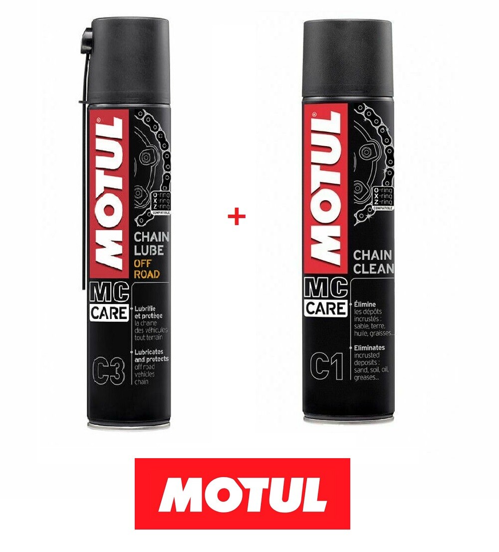 Motul C1-C3 Chain Clean And Lube Spray Motorcycle Enduro Road Cross 400 Ml X2