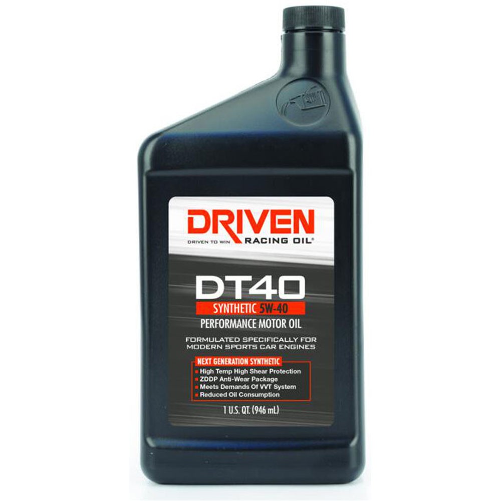 Driven Racing Oil 02406, DT40 Street Performance Oil, Synthetic 5W-40, 1 Quart