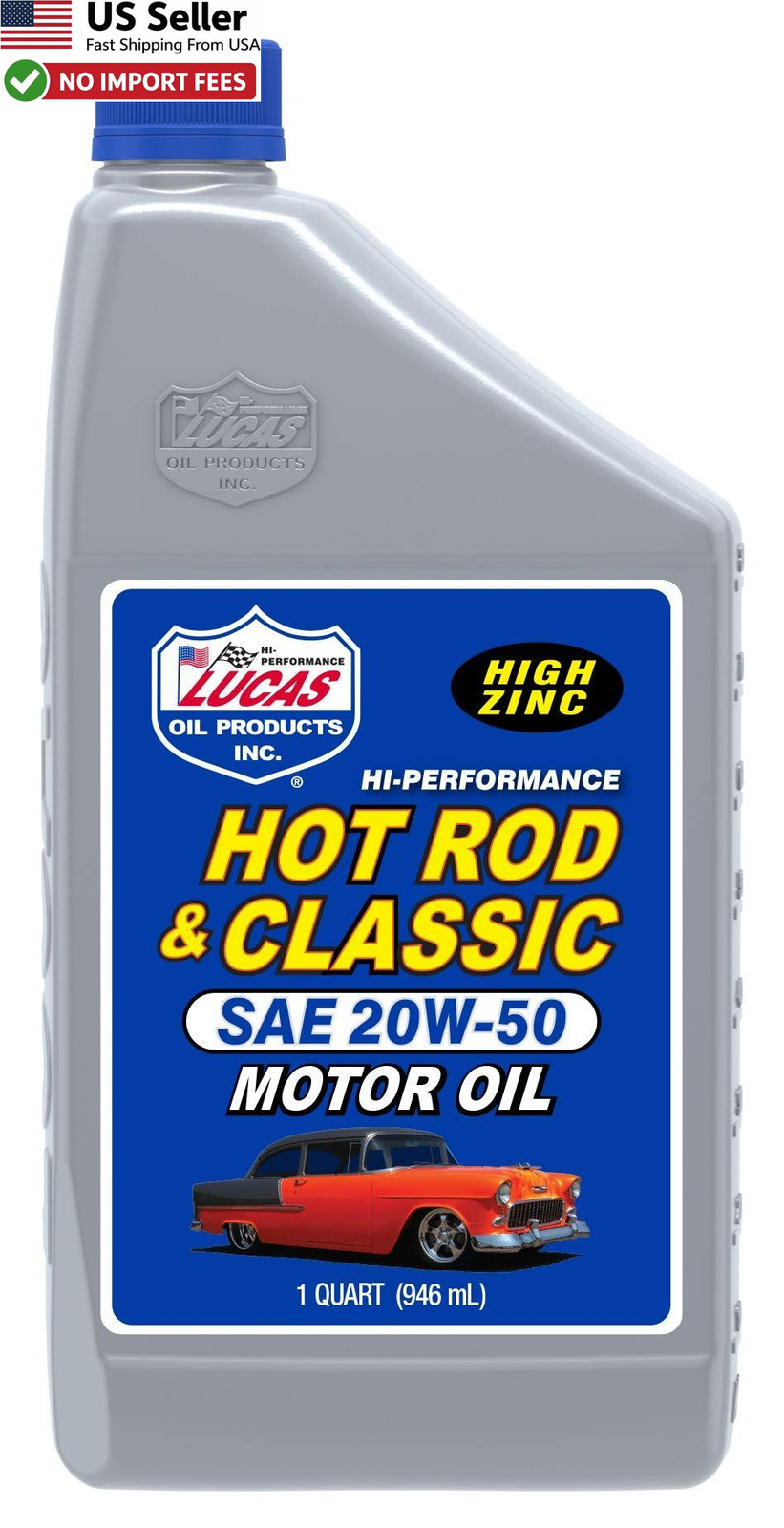 Lucas Oil Hot Rod & Classic Car HP 20W-50 Motor Oil 1 Quart (Pack of 1) FROM USA