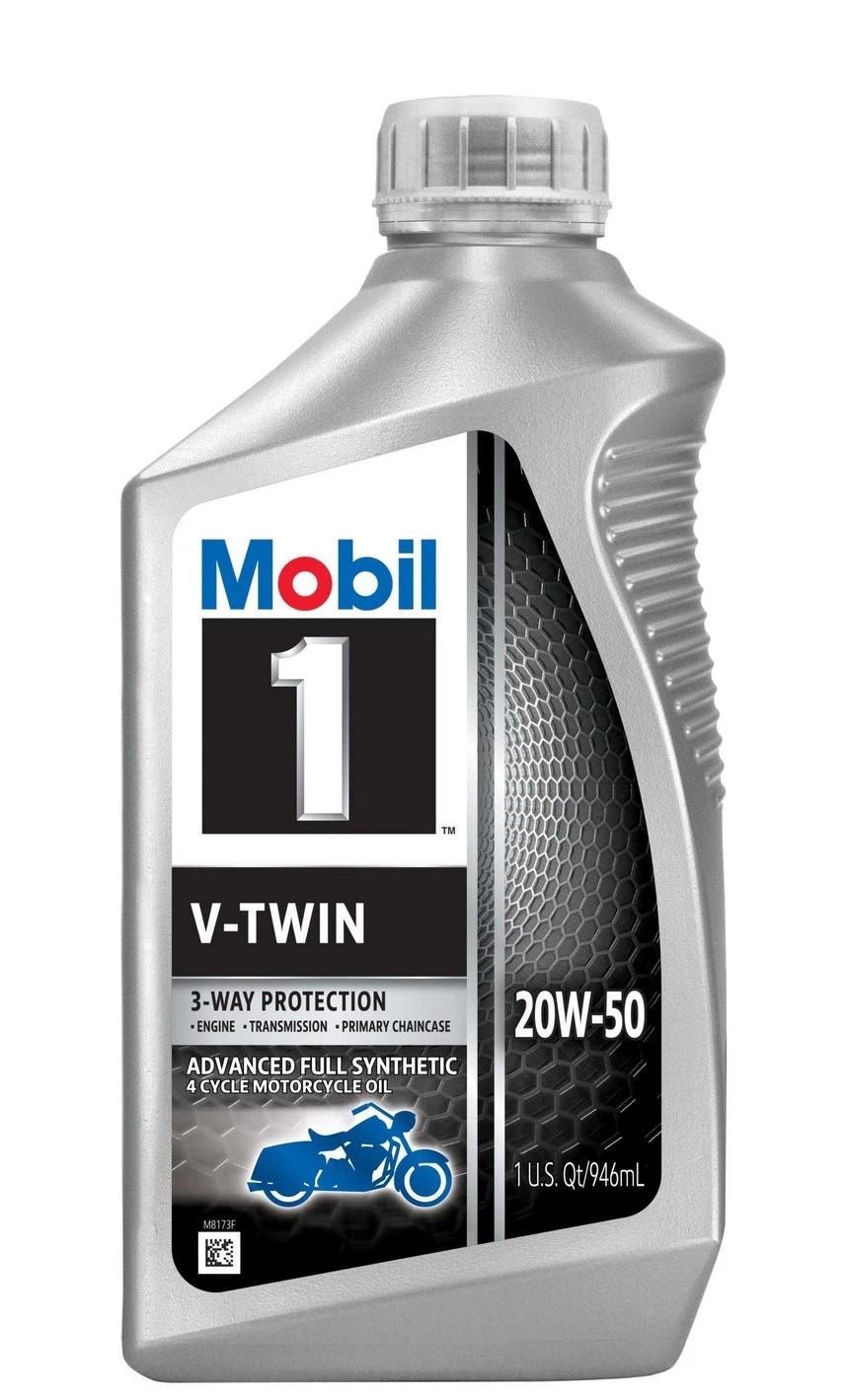 MOBIL 112630 Mobil 1 V-Twin; Full Synthetic Motorcycle Oil; SAE 20W-50; 1 Quart