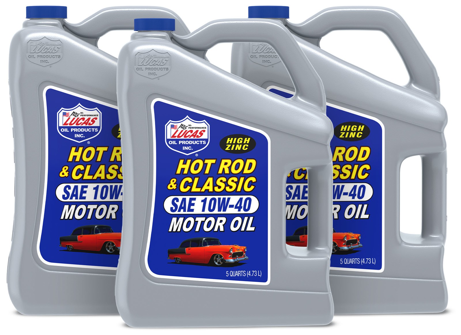 Lucas Oil 10683 10W40 High Zinc Motor Oil 3×5 Quart Jugs for Classic Cars
