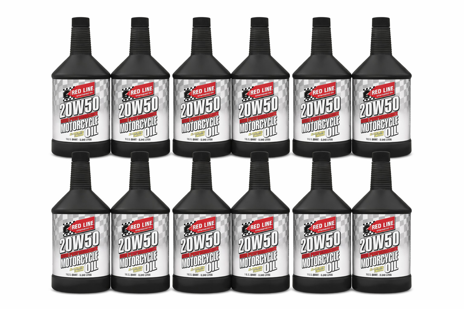 Redline Oil 42504 Case 20W50 Synthetic Motorcycle Oil – 12 Qt Bottles