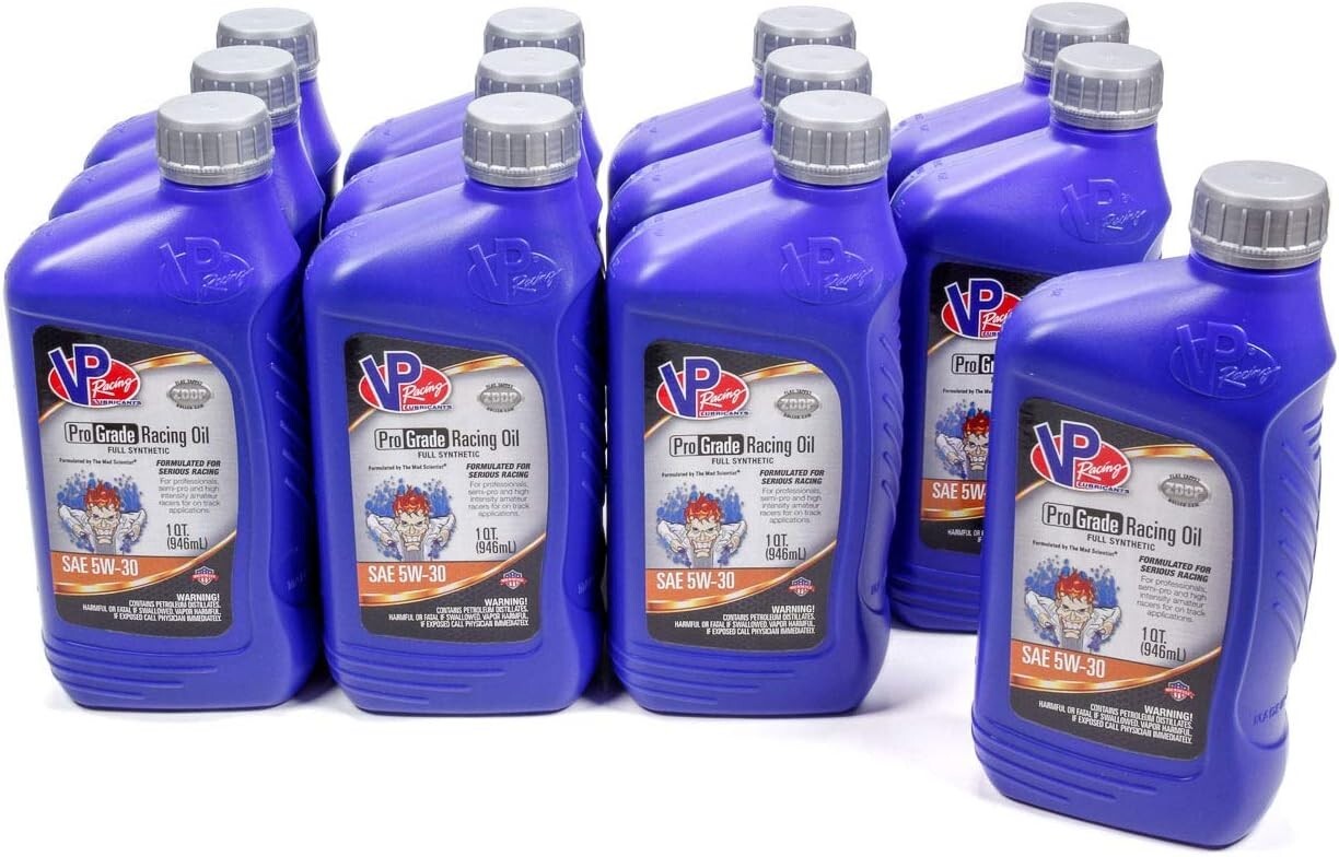VP Racing Fuels 2725 Full Synthetic Pro Grade Racing Oil, 1Q SAE 5W-30 (12 PACK)