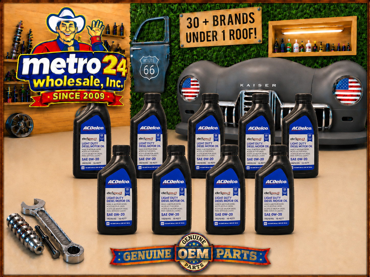(9) AC DELCO LIGHT DIESEL MOTOR OIL DURAMAX SAE 0W-20 DEXOS D 19370138 10-9277