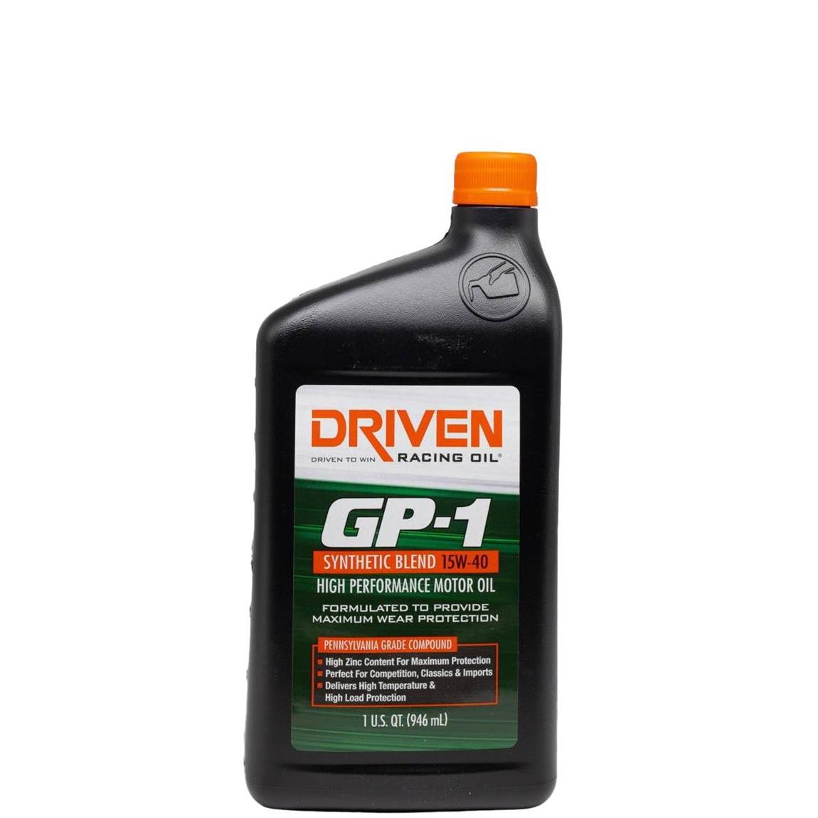 Driven Racing Oil 19406 GP-1 Synthetic Blend 15W40 Oil, 12 Quarts