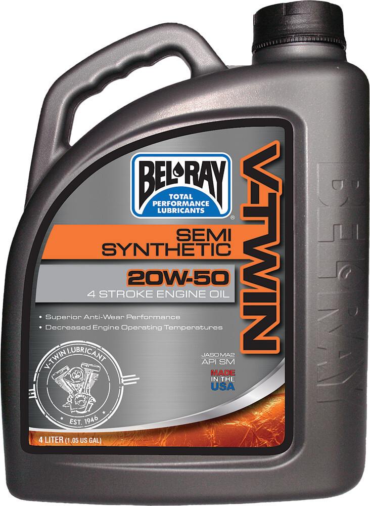 BEL-RAY 20W-50 HARLEY-DAVIDSON V-Twin Semi-Synthetic Blend 4T Engine Oil 4L