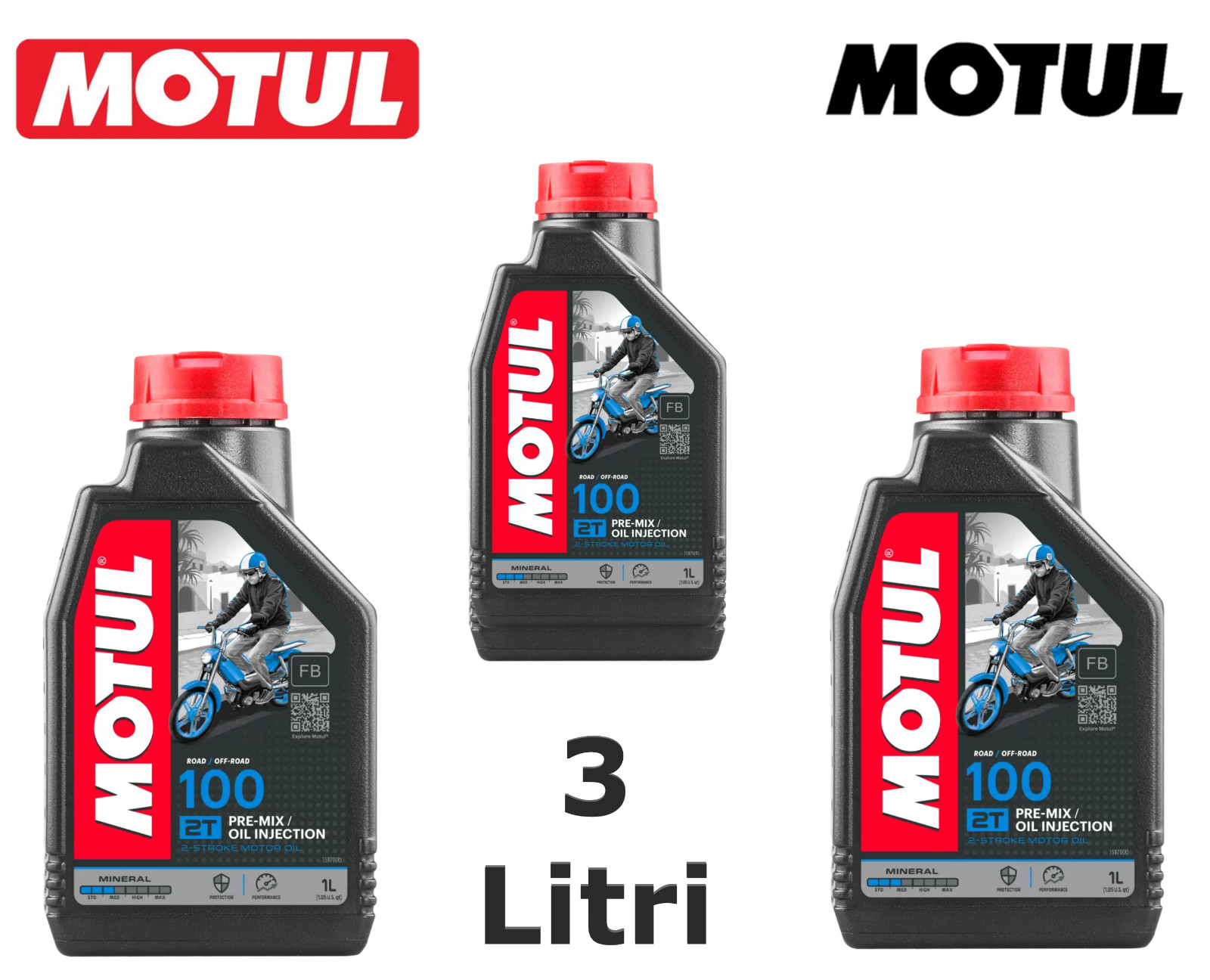MOTUL 100 MOTOMIX 2T MINERAL MIXTURE OIL FOR MOTORCYCLE SCOOTER 2 STROKE 3LT LITERS