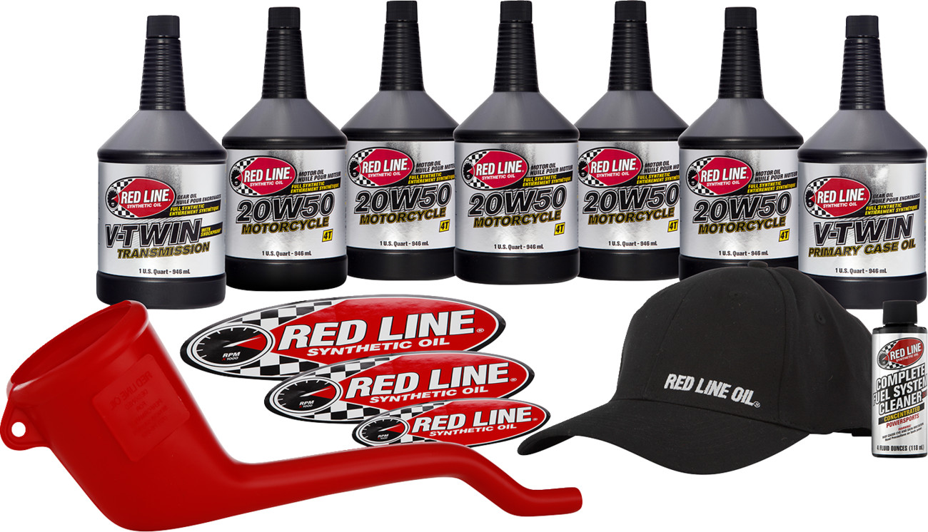 Red Line Synthetic 20W-50 Engine Primary Transmission Oil Change Kit for Harley