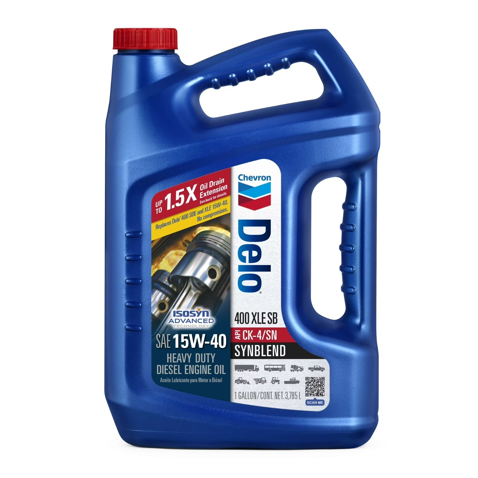 (2 pack) Delo 400 XLE SB Synthetic Blend SAE 15W-40 Heavy-Duty Diesel Motor Oil
