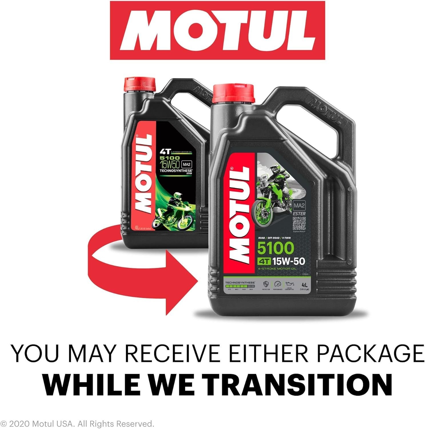 Motul 5100 15W-50 4T Motorcycle Oil – 4L, Ester Synthetic, JASO MA/MA2, API SL