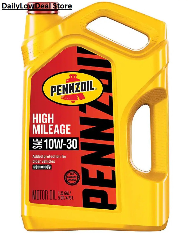 Pennzoil High Mileage SAE 10W-30 Synthetic Blend Motor Oil 5 Qt. 1-PACK