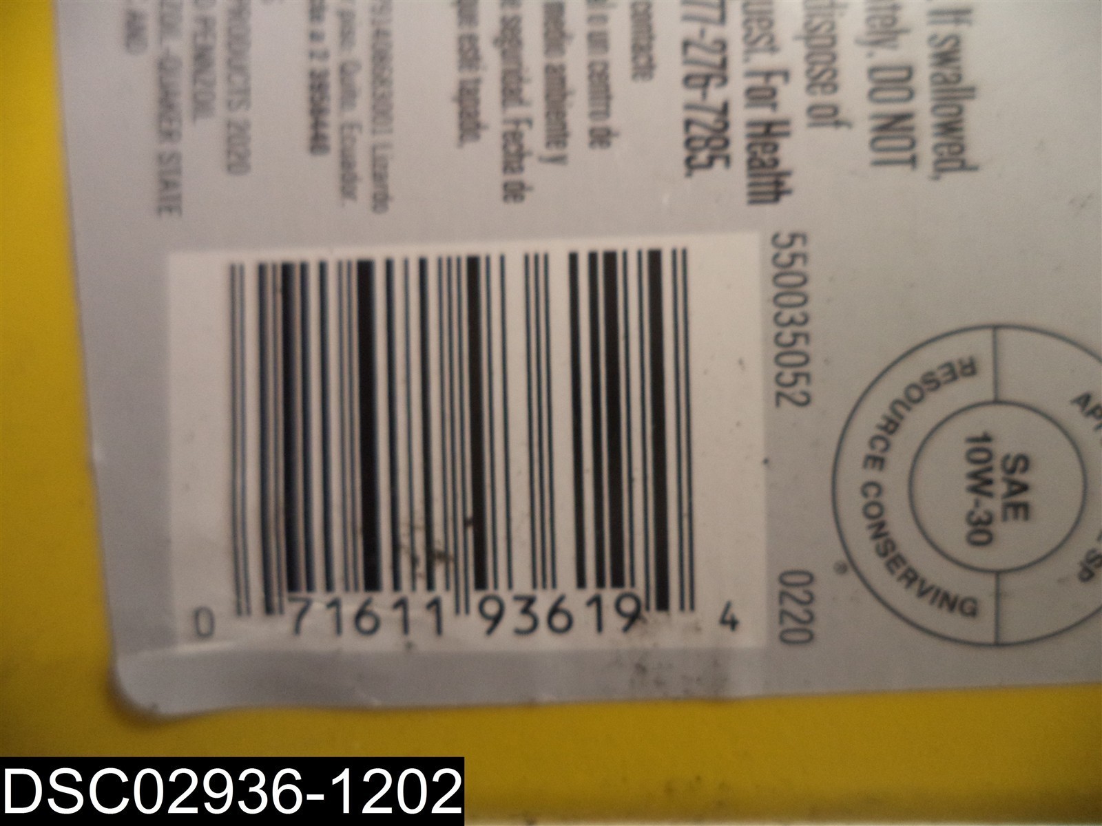 QTY=6 Quarts (6 X 1 Quart) 550035052 Pennzoil 0W-30 Grade Petrol Odor Motor Oil