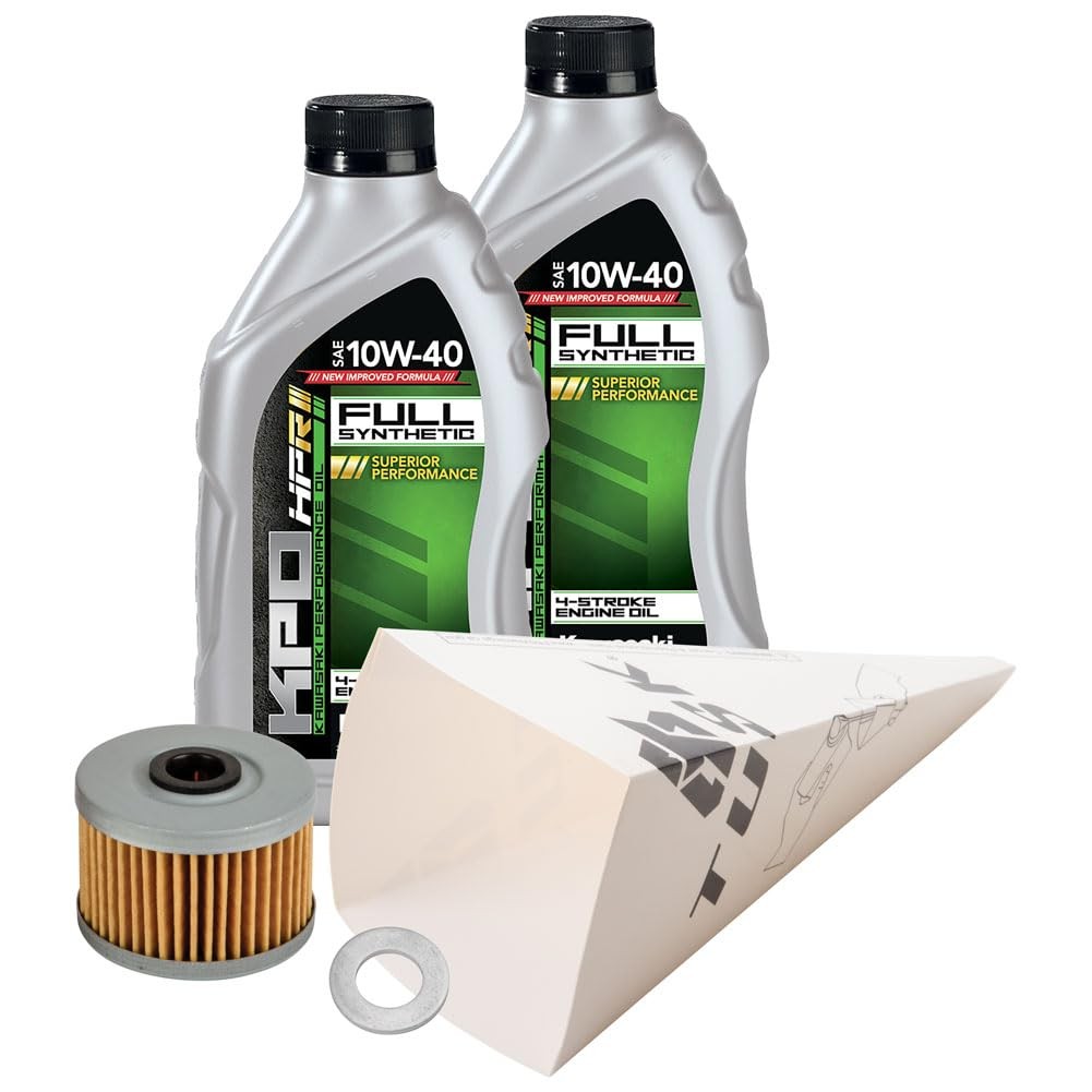 Tusk 4-Stroke Oil Change Kit Kawasaki KPO Full Synthetic 10W-40 KLX300/230/KX450