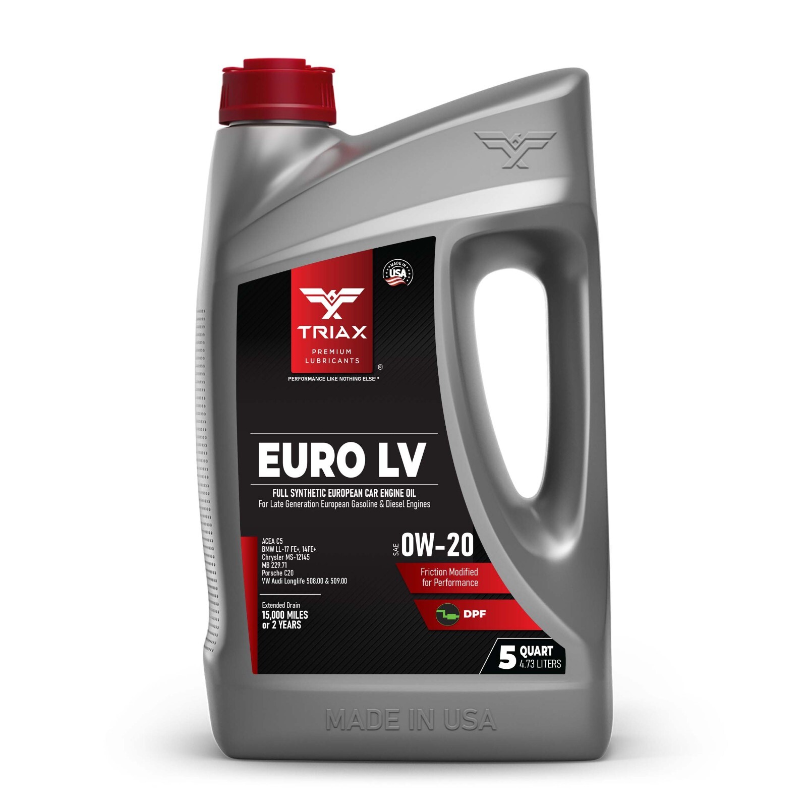 Triax Euro LV 0W-20 Full Synthetic PAO Esters Engine Oil (5 Quart)