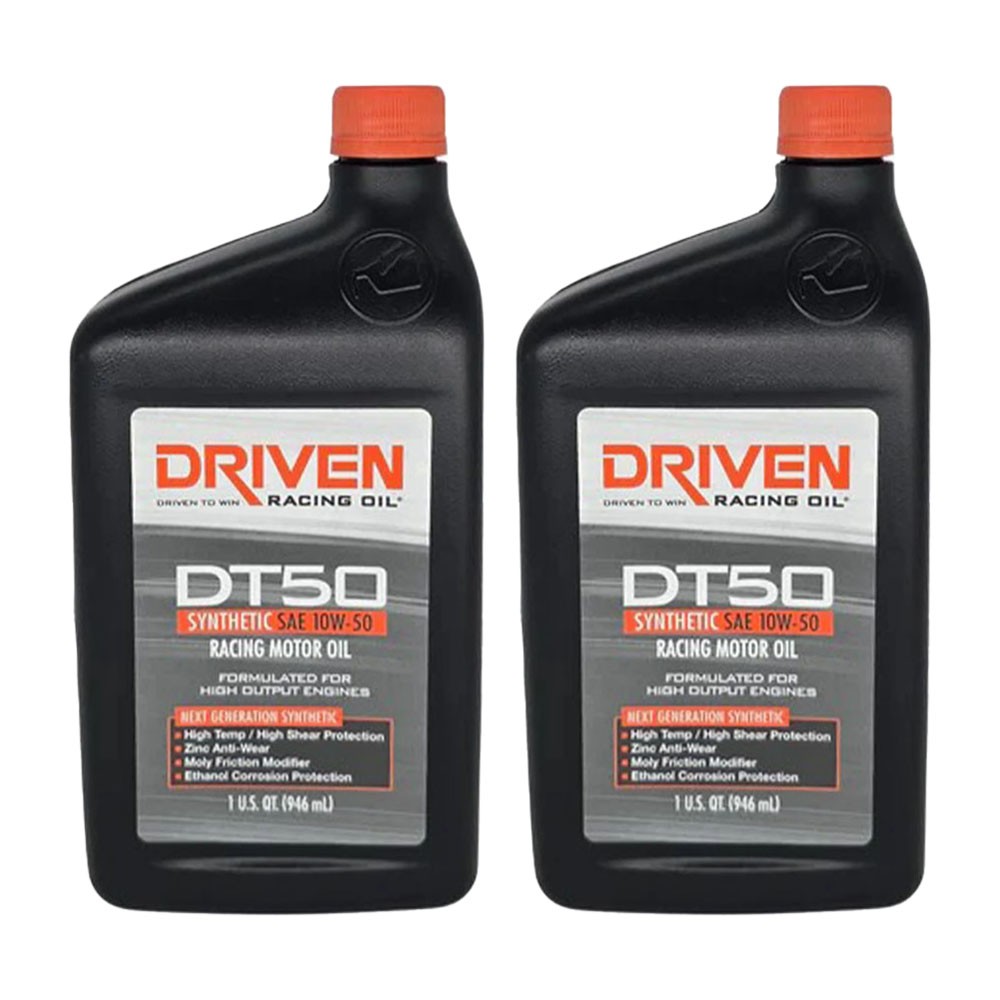 Driven Racing Oil 02806, DT50 Street Performance Oil, Synthetic 10W-50, 2 Quarts