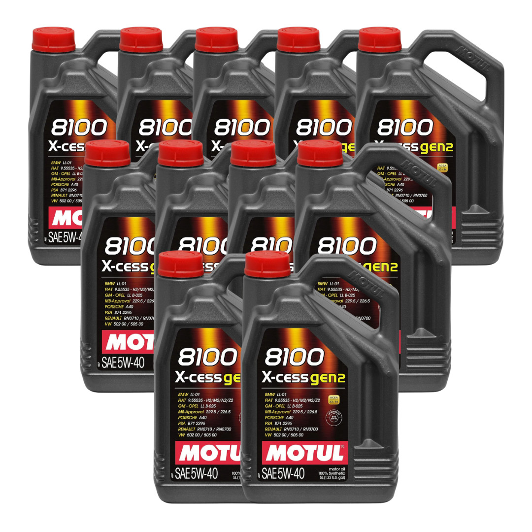 Motul 8100 X-Cess Gen2 5W40 – 100% Synthetic Oil – 5L 109776 12 Pack