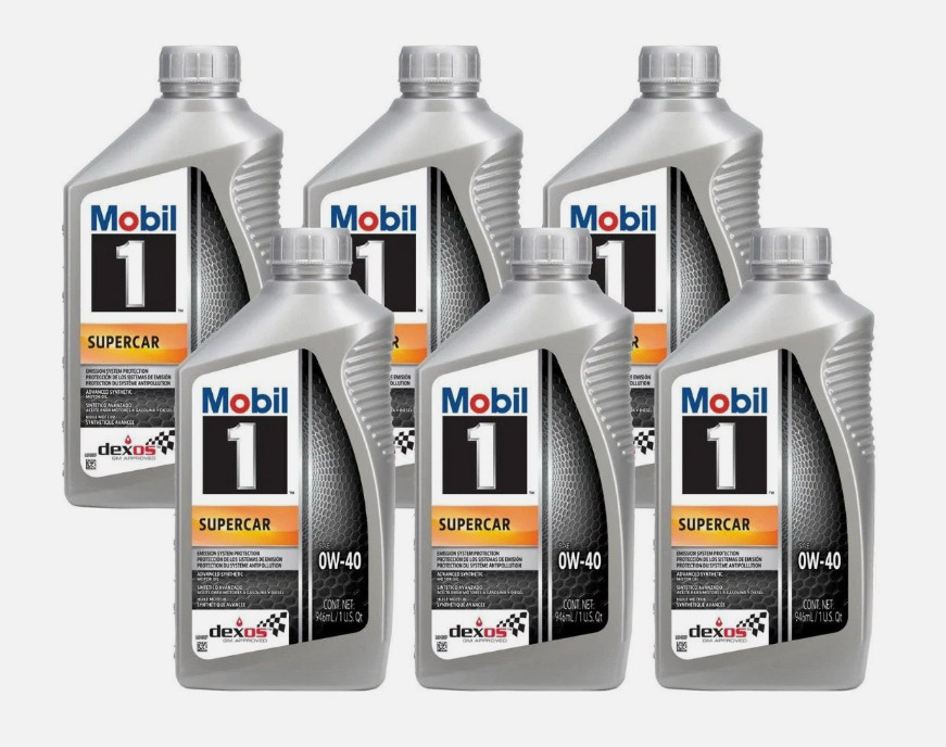 Mobil 1 Supercar 0W-40 Full Synthetic Motor Oil, Case of 6 – 1 Quart Bottles