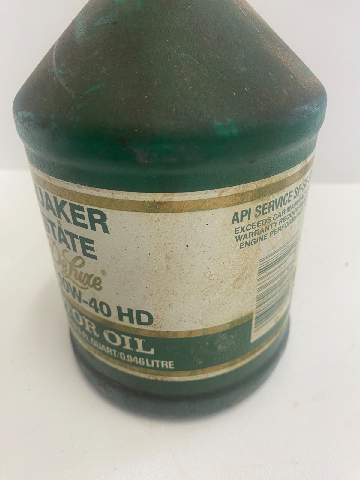 Quaker State Deluxe SAE 10W-40 HD Motor Oil One U.S Quart Full Bottle plastic