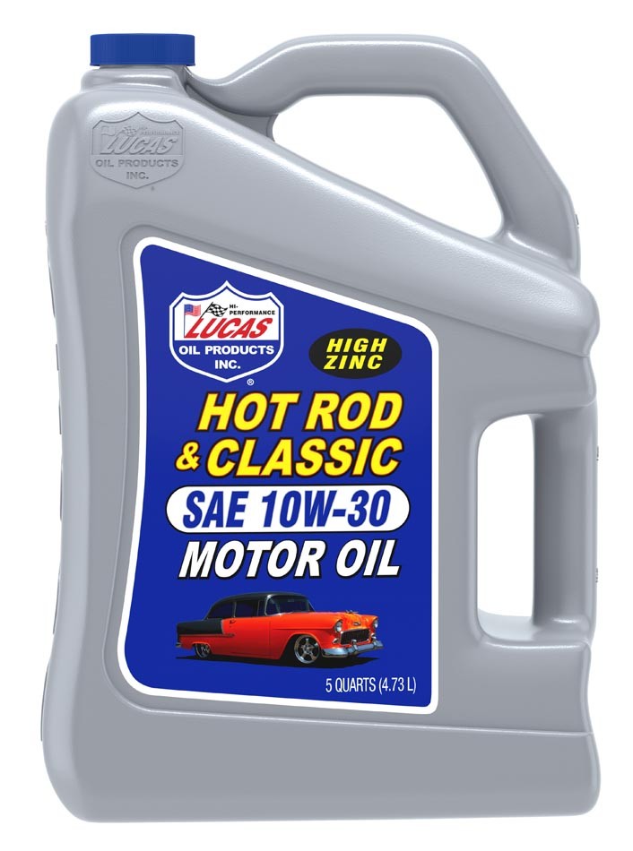Lucas Oil 10679 SAE 10W-30 Hot Rod & Classic Car Motor Oil w/ High Zinc 5 Quarts