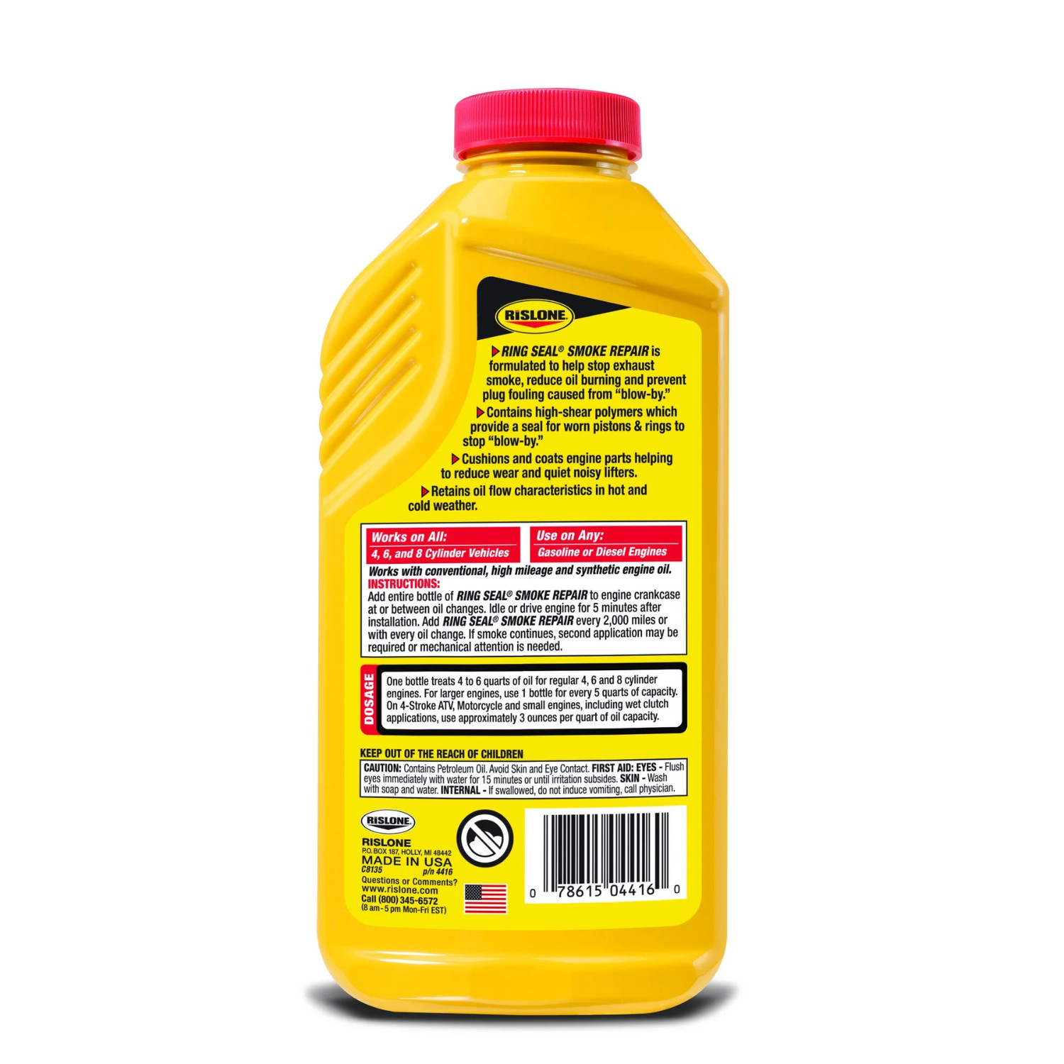 (2 PACK) Rislone Ring Seal Smoke Repair Additive, Stops Engine Smoking – 16 Oz