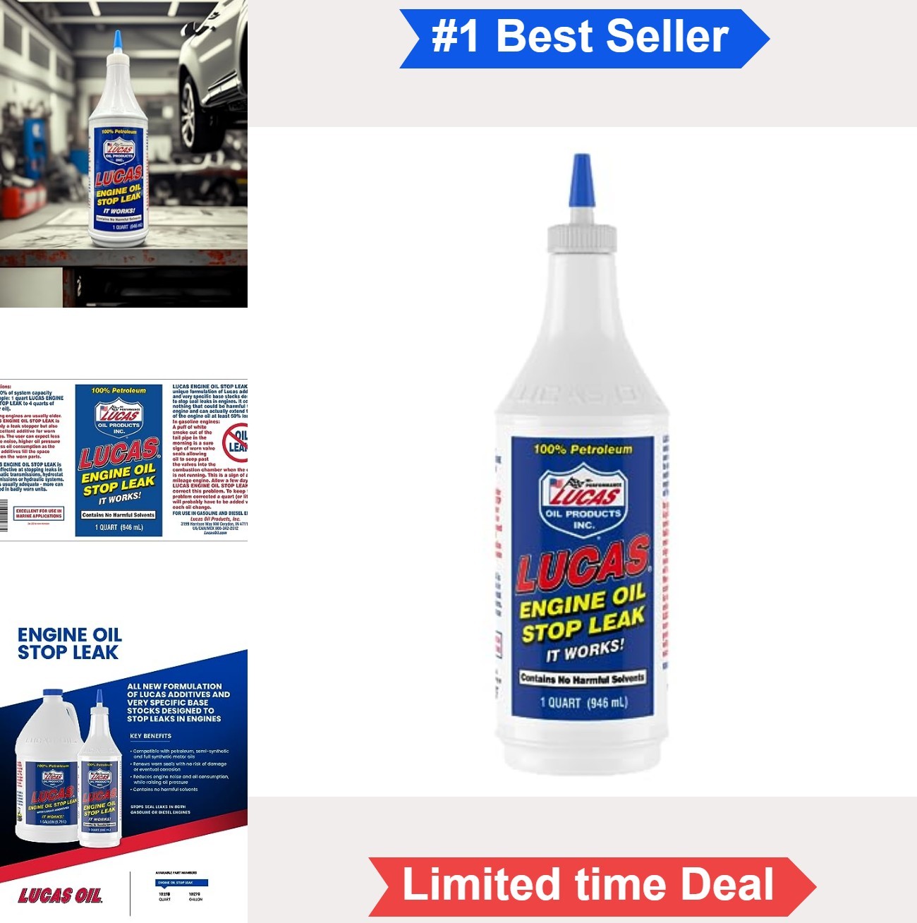 Engine Oil Stop Leak Additive 32 oz 1 Quart Bottle Seals Leaks Motor Oil