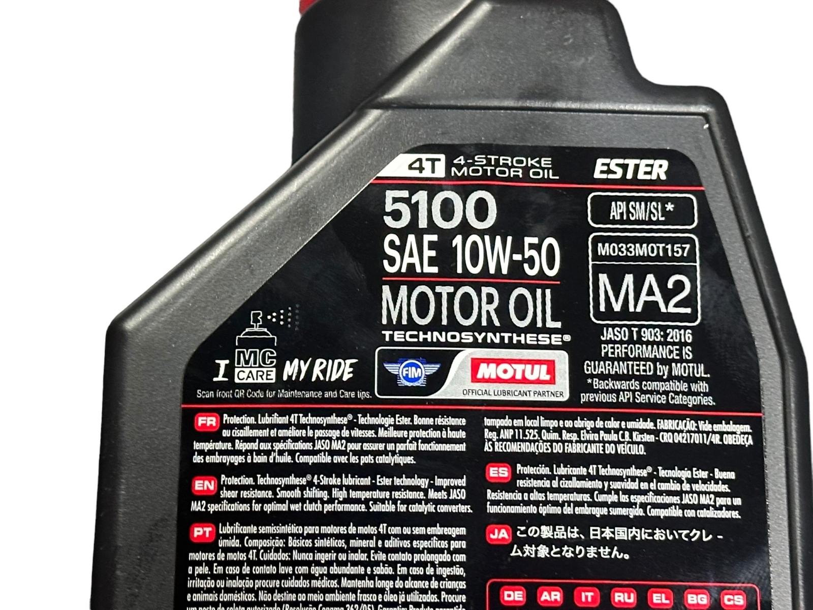 1 Liter Engine Oil 10w50 ORIGINAL MOTUL 5100 Motorcycle Scooter 4-Stroke 10-50 10 50