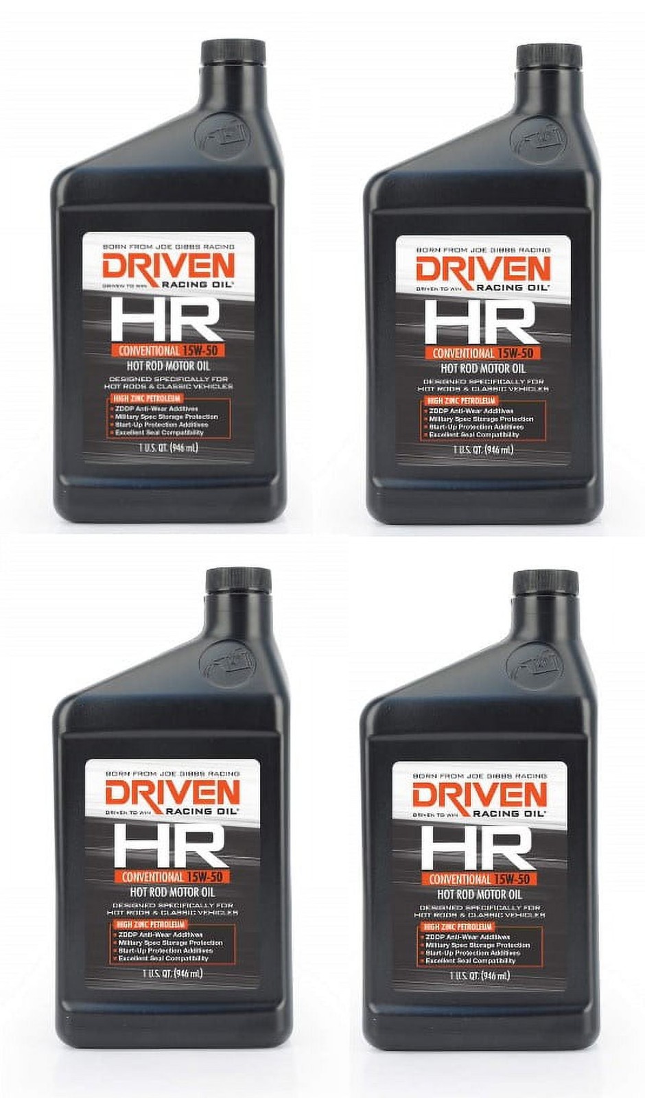 Driven Racing Oil 02106 HR1 Conventional 15W50 Motor Oil, 1 Quart – 4 PACK