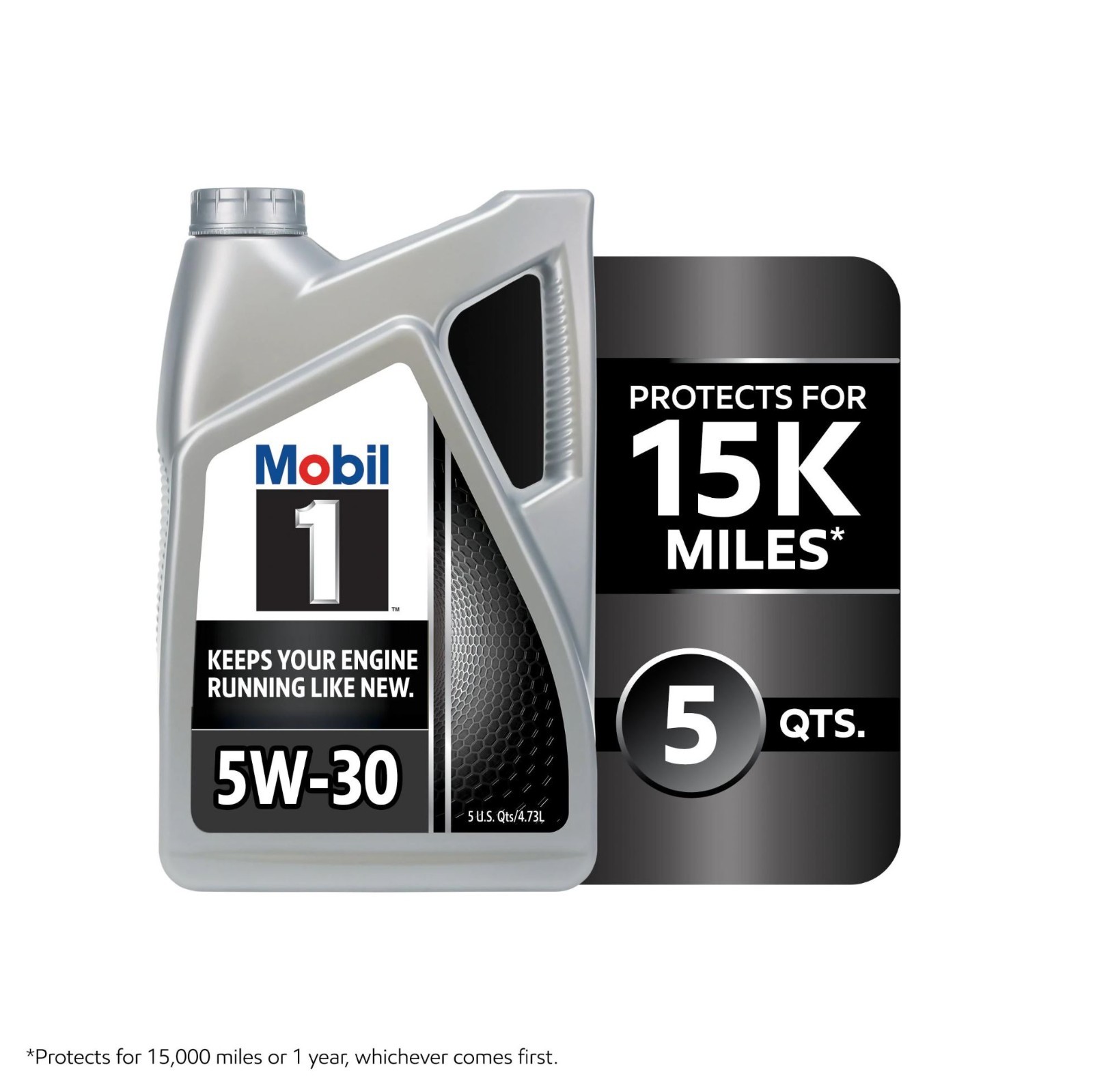 2 Pack Mobil 1 Standard Full Synthetic 5W-30 Engine Oil 5 Quart