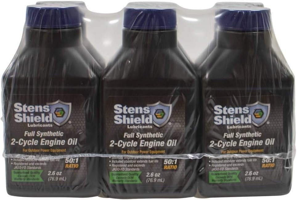 Shield Full Synthetic 2-Stroke Engine Oil, 24 Bottles, Blue, for Lawn Mowers …